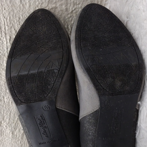 Dexflex Comfort Grey Metallic Suede Fabric Upper Almond Toe Side Zip Ankle Boot - Picture 9 of 15